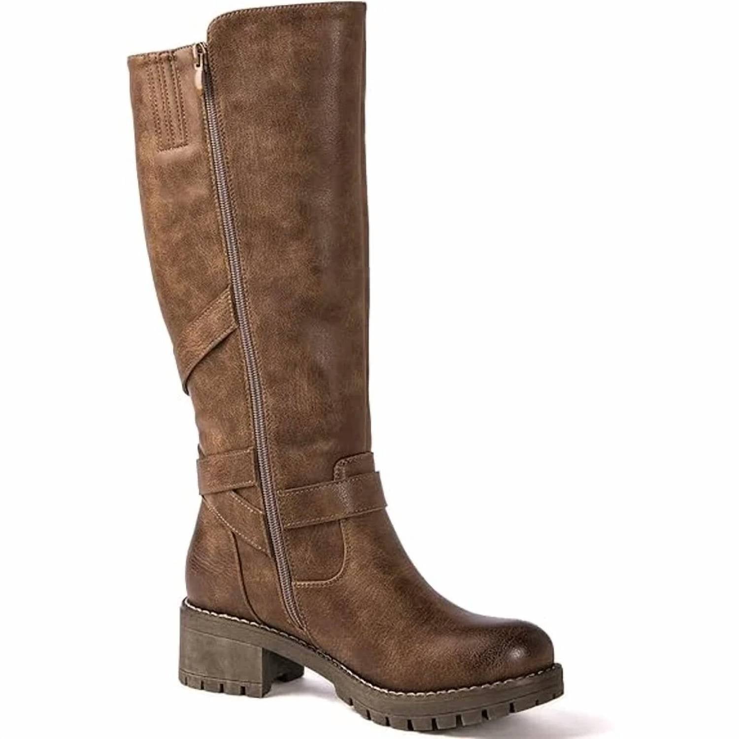 Globalwin - Women's Knee High Chunky Low Heel Boots