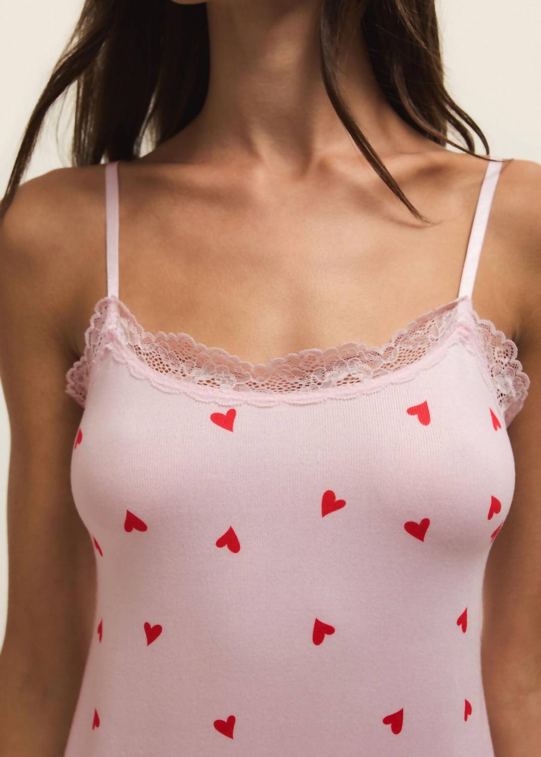 Z Supply Little Things Heart Chemise Dress in pink marshmallow - women's intimate - view 4