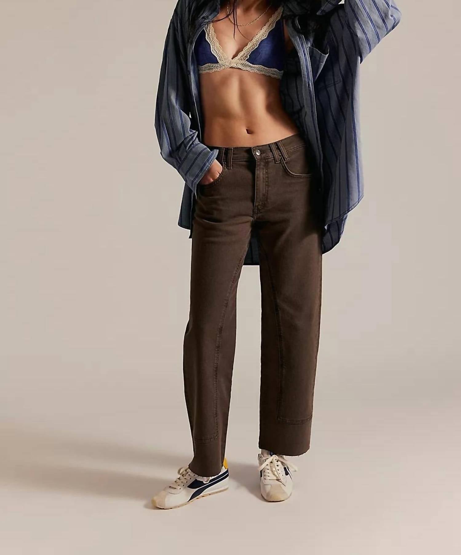 Free People Women’s Risk Taker Mid-rise Jeans in brown - women's jeans
