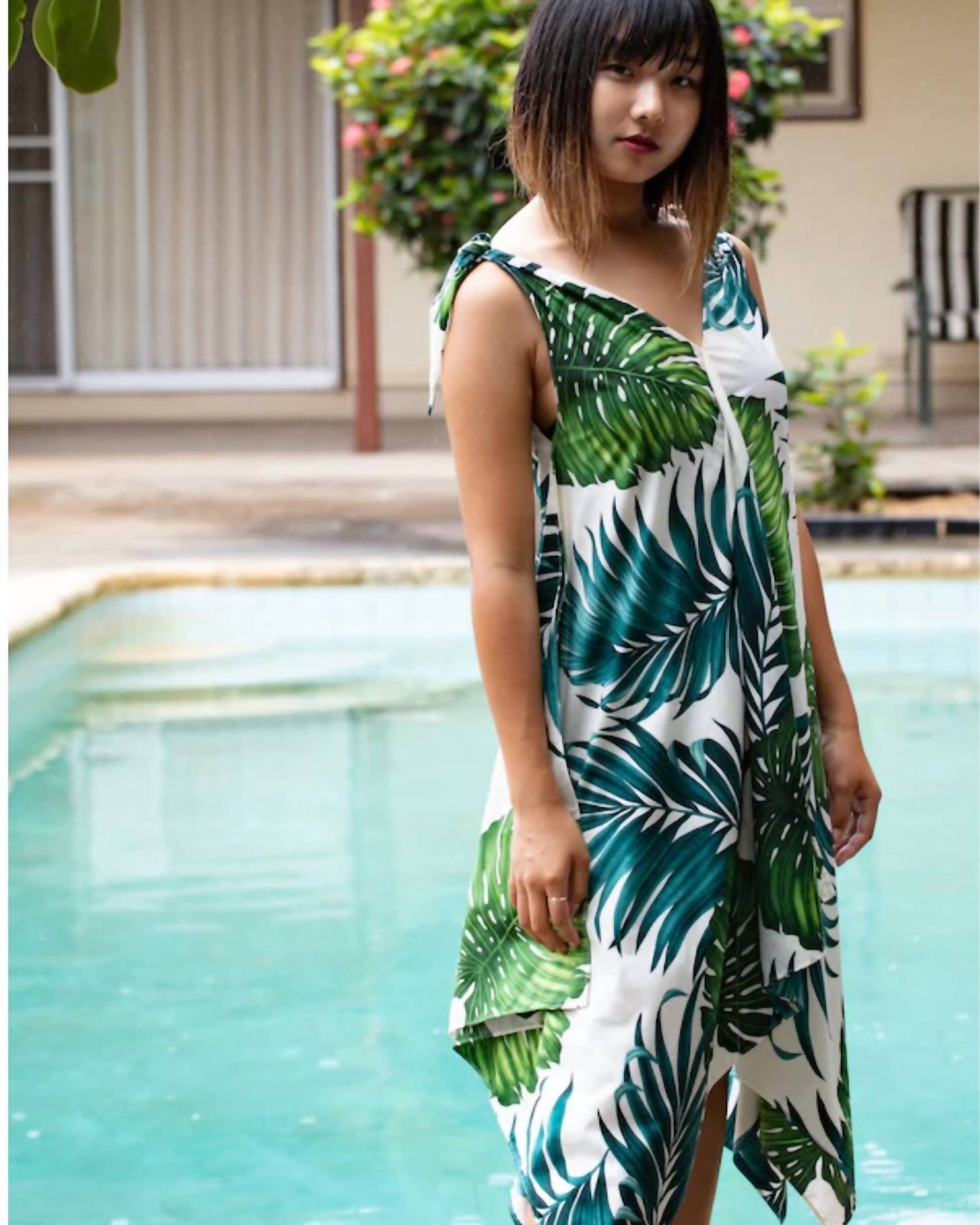 Coradorables - Monstera Handkerchief Dress