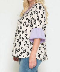 Storyteller - Leopard Ruffle Sleeve Cage Chest