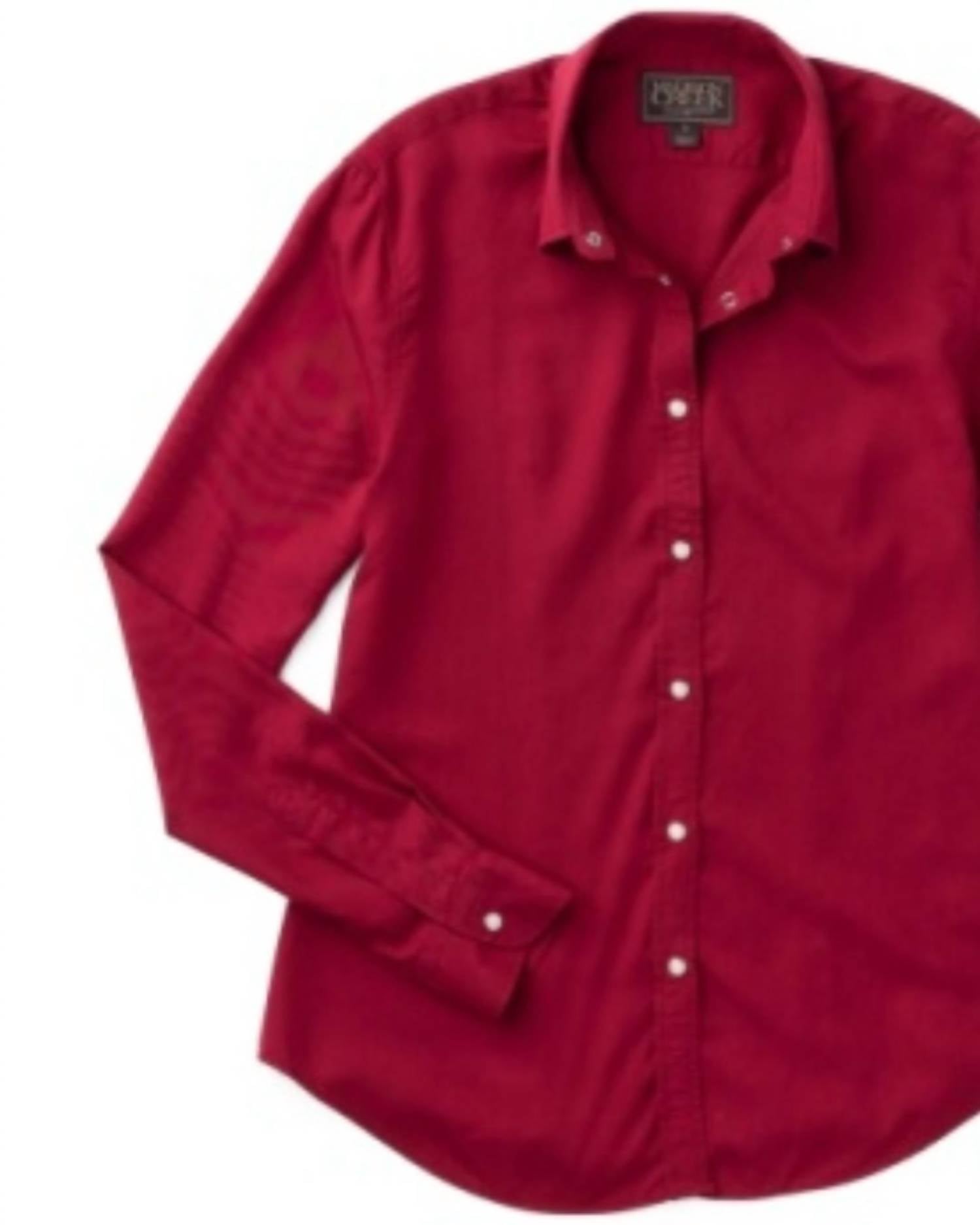 Madison Creek Outfitters Women's Claire Long Sleeve Shirt in dusty red - women's long sleeve top - detail view