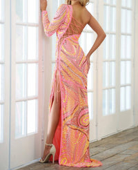Aleta - One-shoulder Asymmetrical Evening Dress