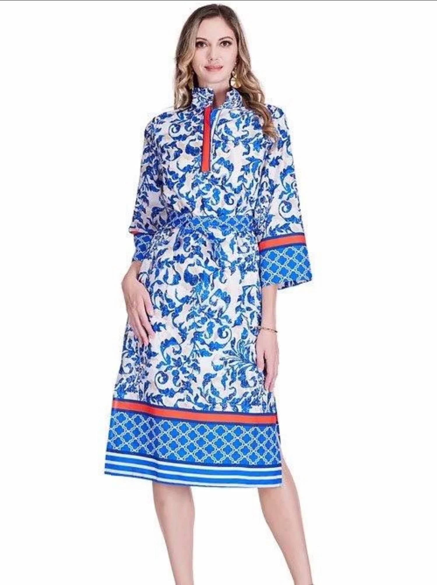 Jade - Band Collar Midi Dress