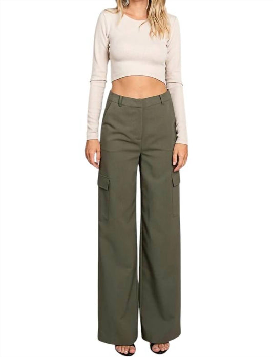 Lemon Tree Design - TWILL WIDE LEG FLAP POCKET PANTS