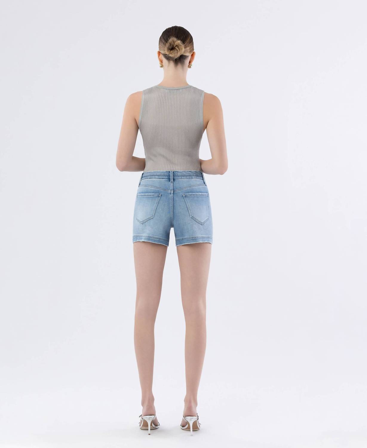 Vervet By Flying Monkey - High Rise Shorts With Patch Pockets