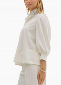 entro Beckham Pullover Top in white - women's blouse - alternate view