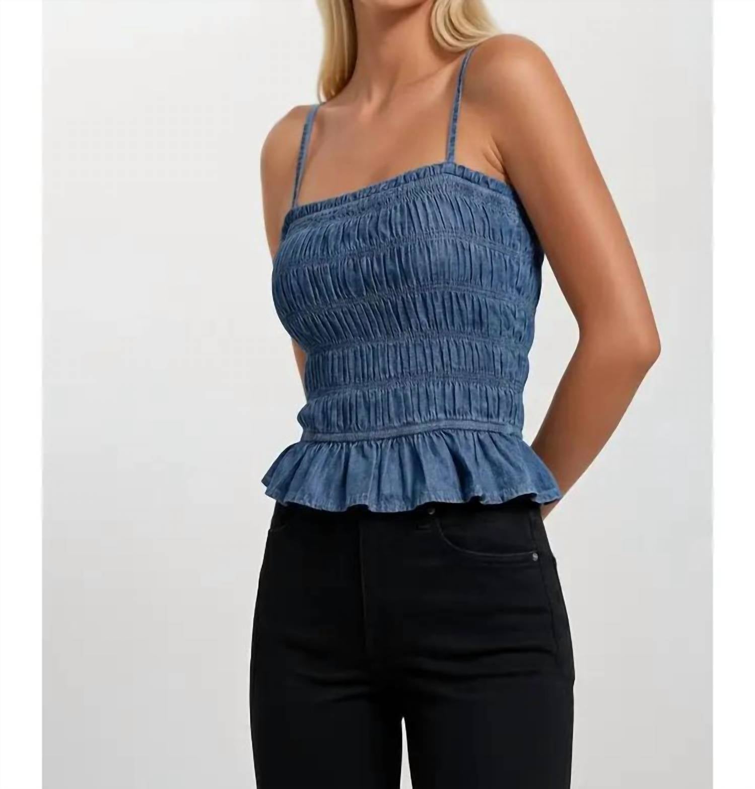 Wisteria Lane - Smocked Chambray Top