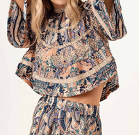 Sundays - Essa Lace-trimmed Neckline Top