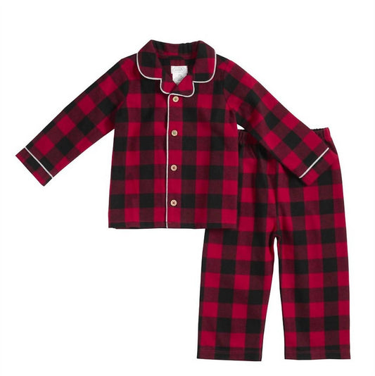 Boy's Buffalo Check Two Piece Pajama Set