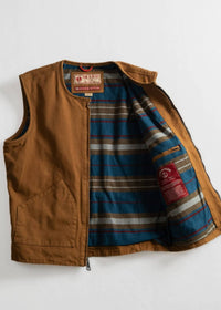 Iron & Resin Men's Highland Vest in cognac - men's jacket - alternate view