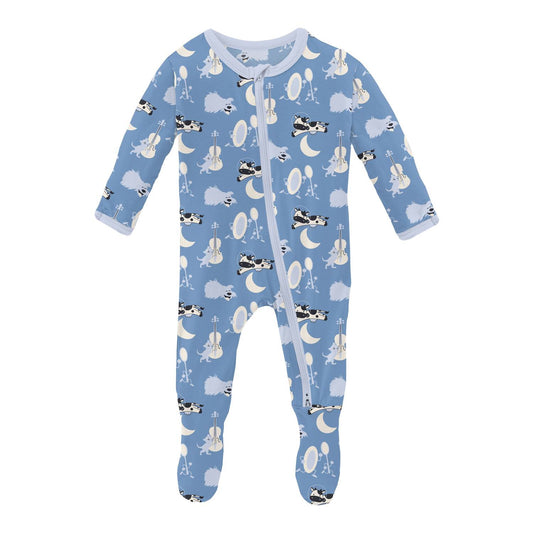 Kickee - Baby 2 Way Zipper Print Footie