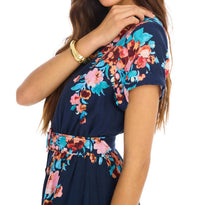 ALLISON NEW YORK Lizzy Midi Dress in navy floral - women's dress - view 4