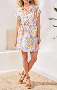 Tribal - Abstract Print Shirt Dress