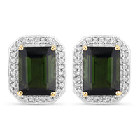 Diana M Jewels Women's Octagon Natural Tourmaline Stud Earrings (3.57 Ct) - Signature Plus in 14k yellow gold - women's jewelry