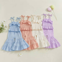 Ajc Wholesale - Girls' Wide Leg Tied Sleeve Set