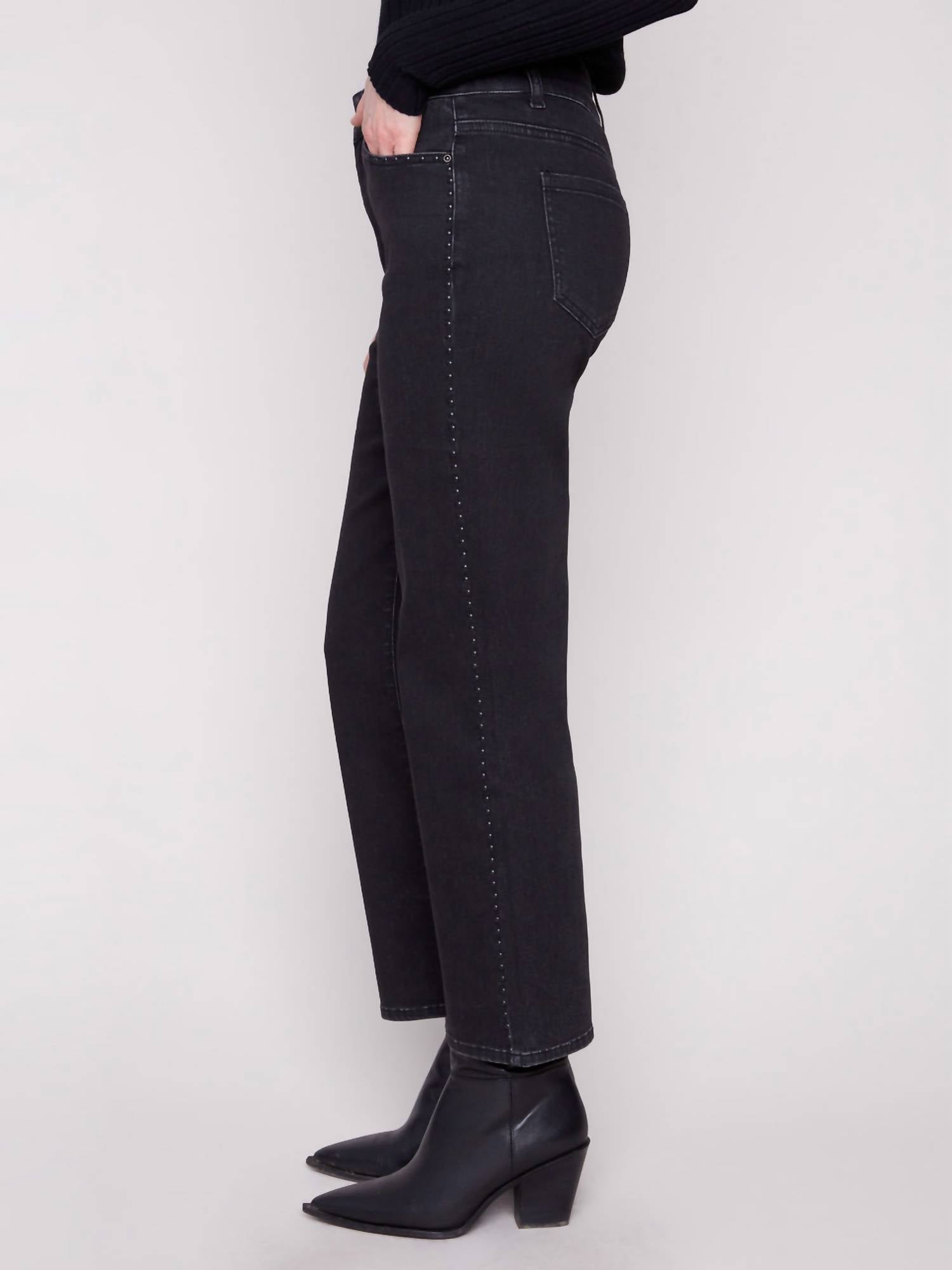 Charlie B - Straight Leg Jeans With Side Studs
