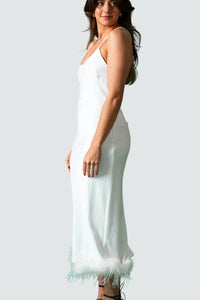 Lucy Paris - Magali Feather Bias Sleeveless Midi Dress