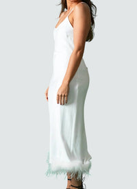 Lucy Paris - Magali Feather Bias Sleeveless Midi Dress