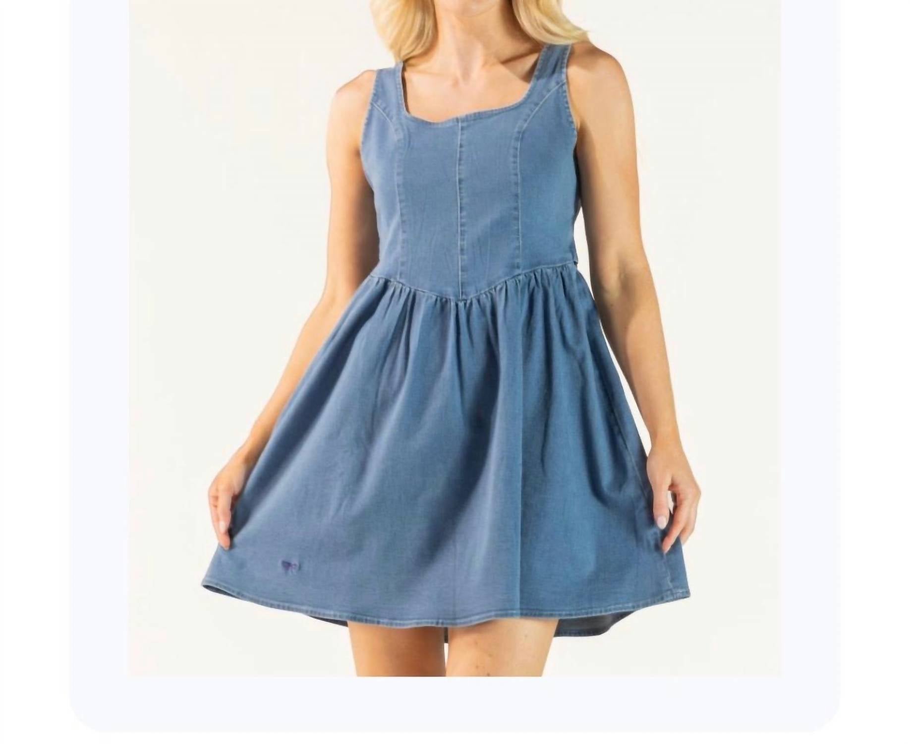 Simply Southern Baby Denim Dress in blue - women's dress