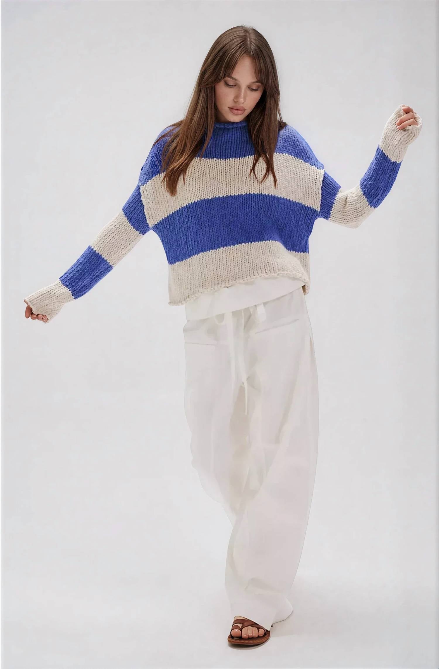 Free People - Opal Rollneck Knit Stripe Sweater