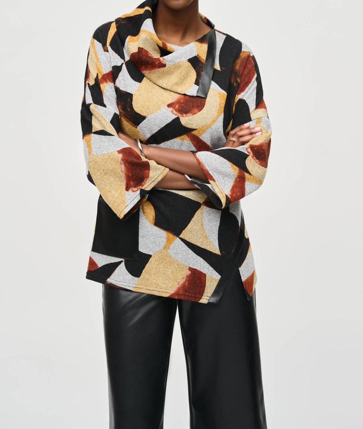 Joseph Ribkoff - Sweater Knit Abstract Print Top