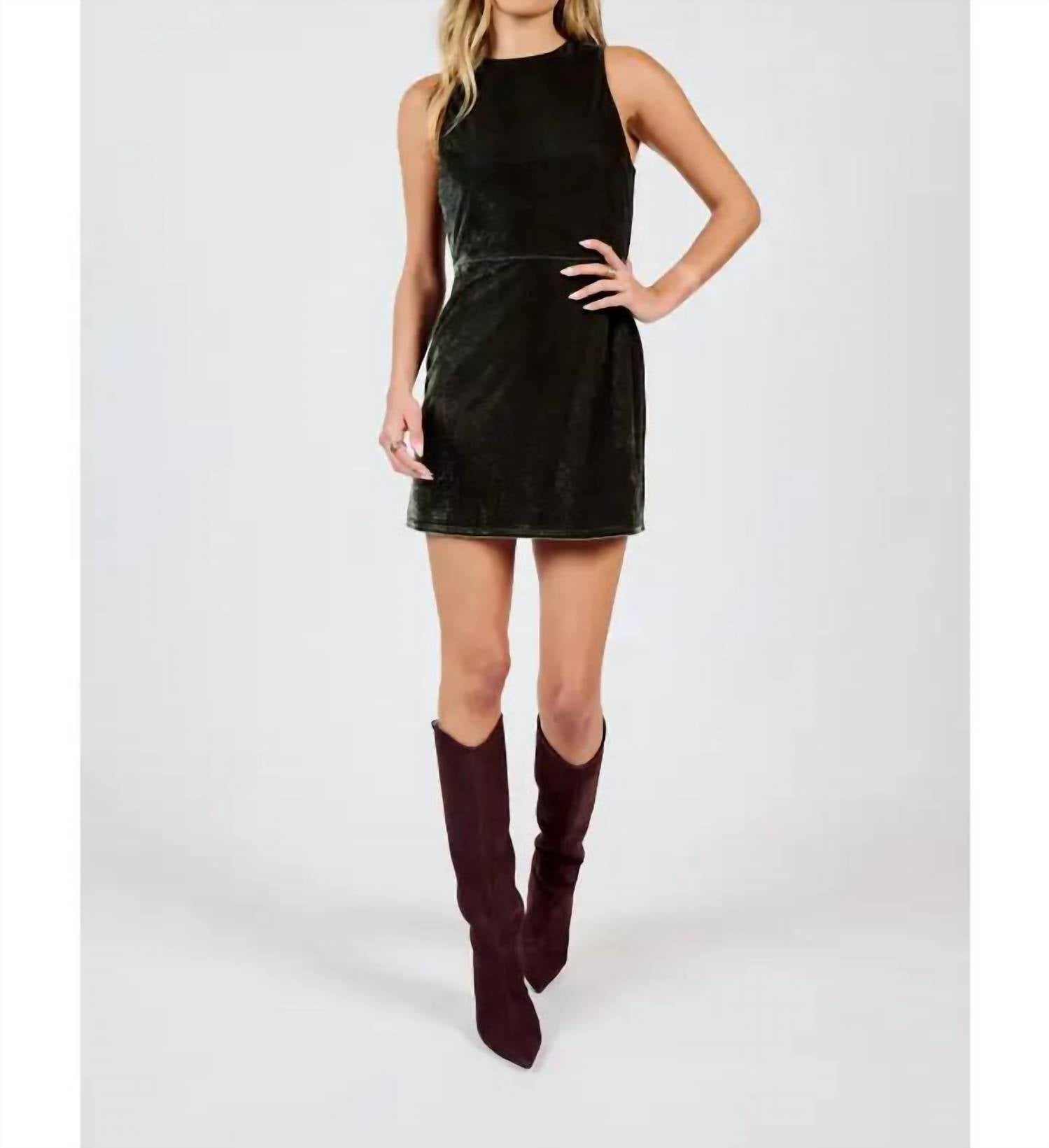 Sadie & Sage - Midnight Oil Velvet Mini Dress