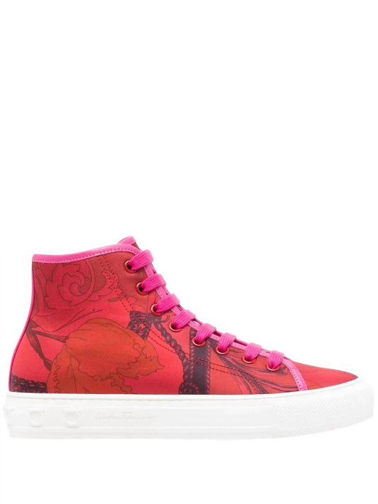 Salvatore Ferragamo - Women's Scarf-print High-top Trainer Sneakers