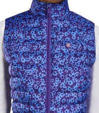 FLORAL PRINT QUILTED PUFFER GOLF VEST
