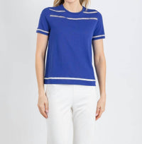 Peace Of Cloth - Sheer Stripe Short Sleeve Crew Top