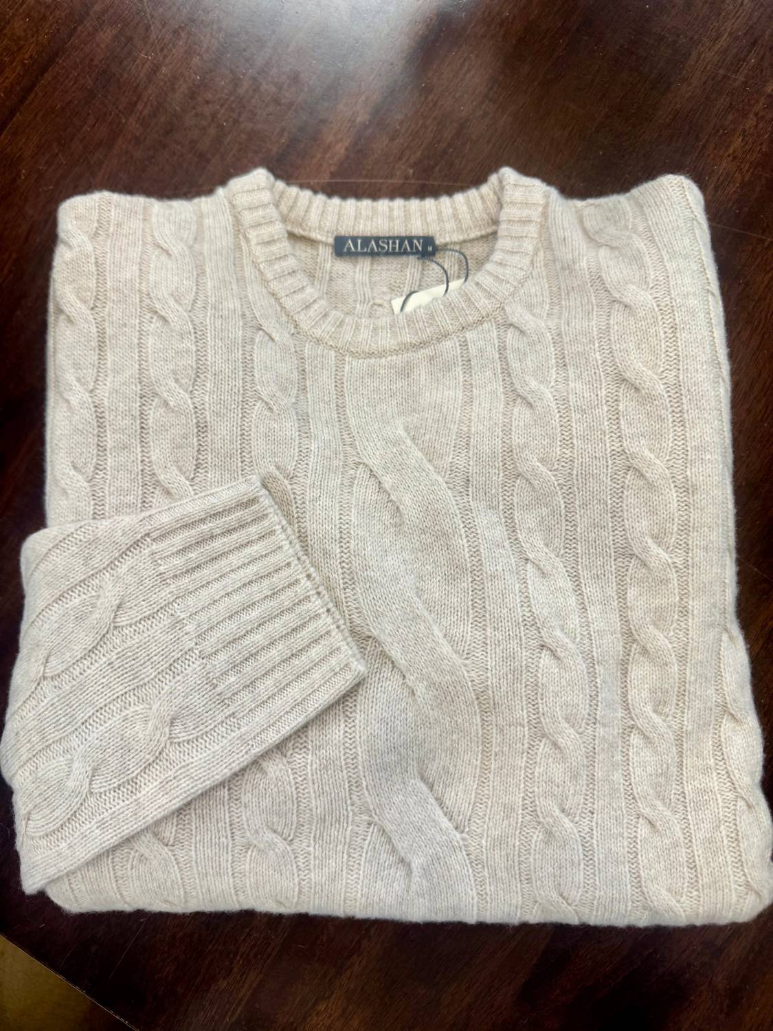 Alashan Cashmere - Men's Cable Crew Neck Sweater