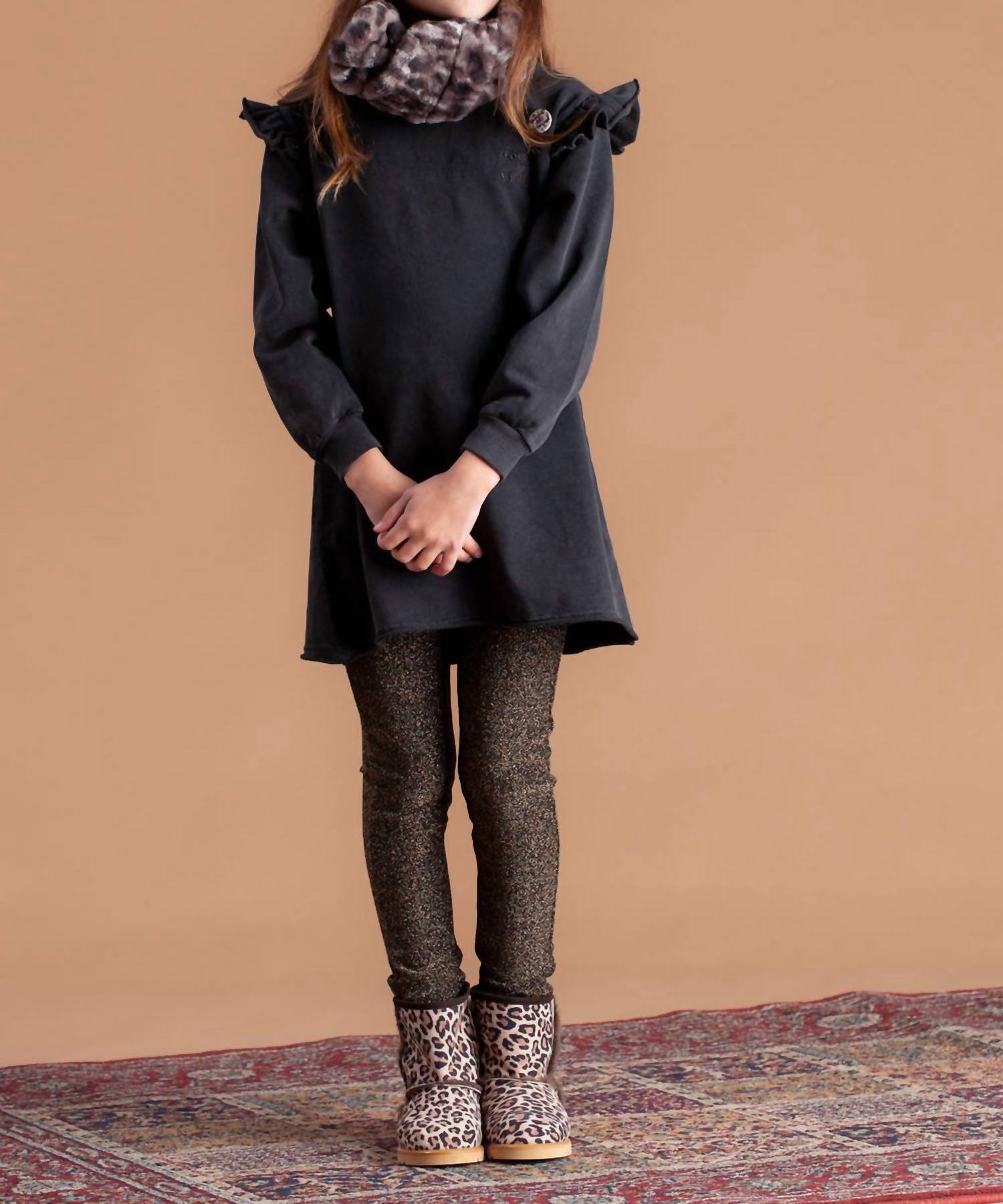Tocoto Vintage - Plush Dress With Ruffles