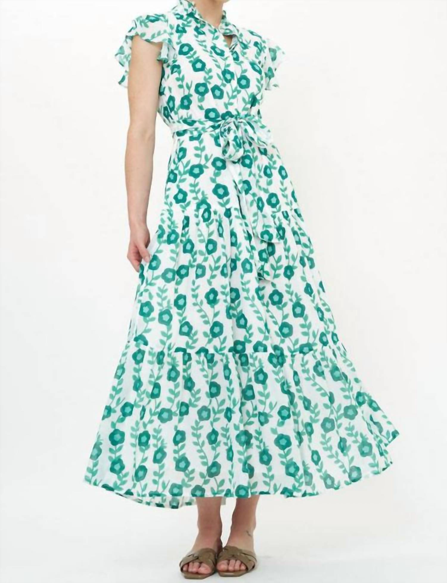 Oliphant - Ruffle Collar Button Maxi Dress