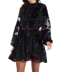 ALLISON NEW YORK Hannah Mini Dress in black floral 1 - women's dress - alternate view