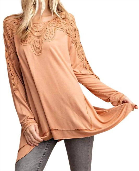 Kori - Oversized Patch Mixed Jersey Tunic Top