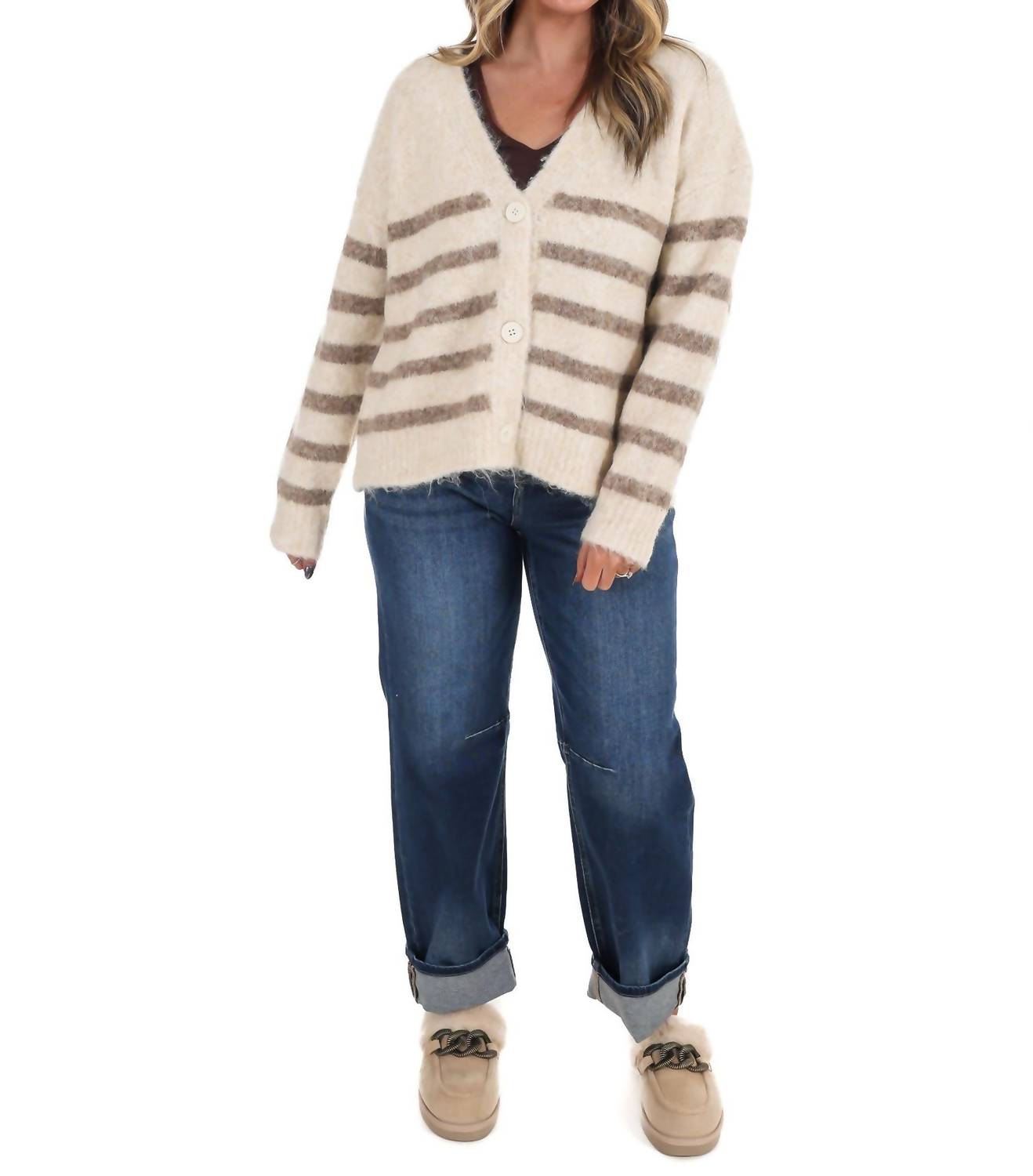 Dreamers - Timely Matter Super Soft Stripe Cardigan