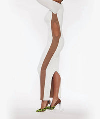 Circular Path - Long Sleeve Side Action Maxi Dress