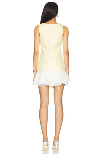 Amanda Uprichard Lilibet Mini Dress in white cornsilk - women's dress - alternate view