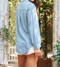 Paparazzi - Tencel Embroidered Long Sleeve Shirt