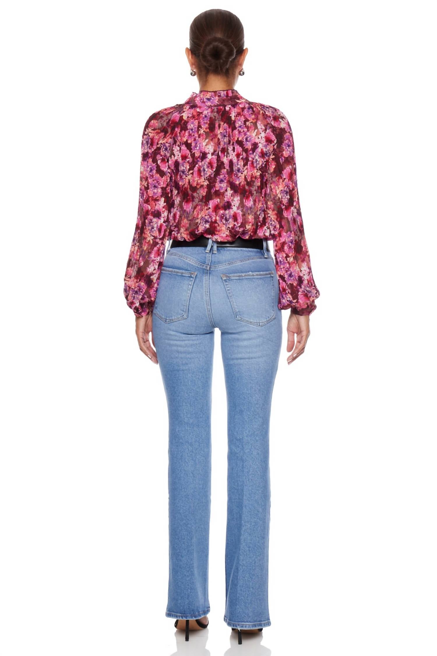 LUCY PARIS Femine Floral Blouse in magenta - women's blouse - alternate view