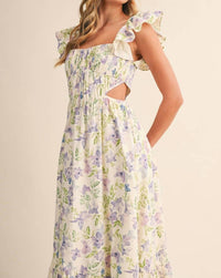 Klesis - Flower Frill Maxi Dress