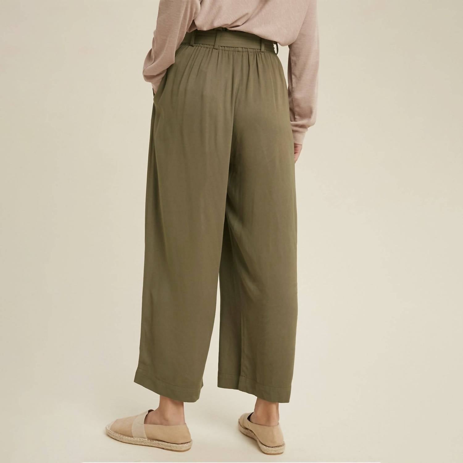 Wishlist - Belted Paperbag Pants With Pockets