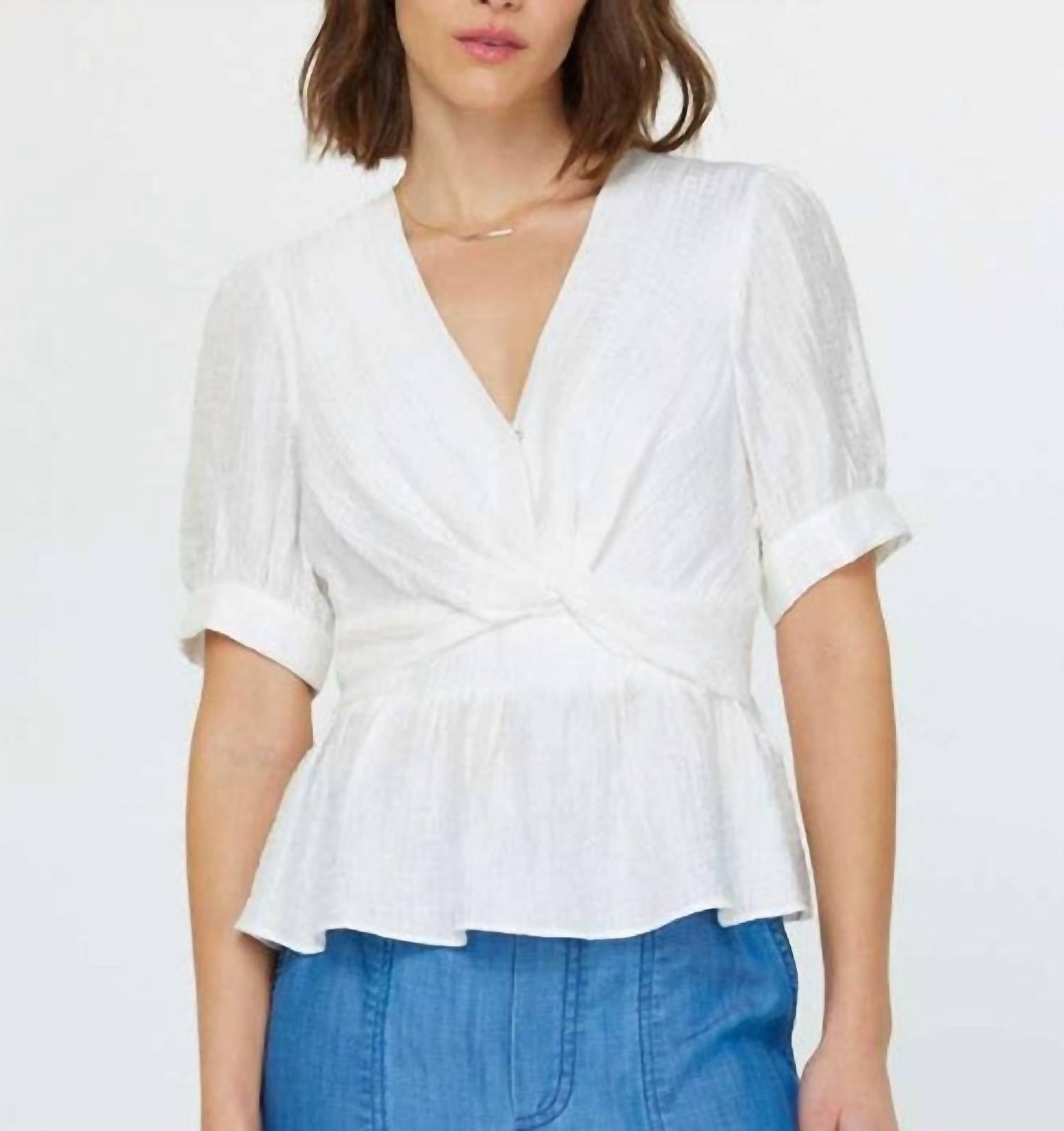 Current Air - Short Sleeve Twist Detail Blouse