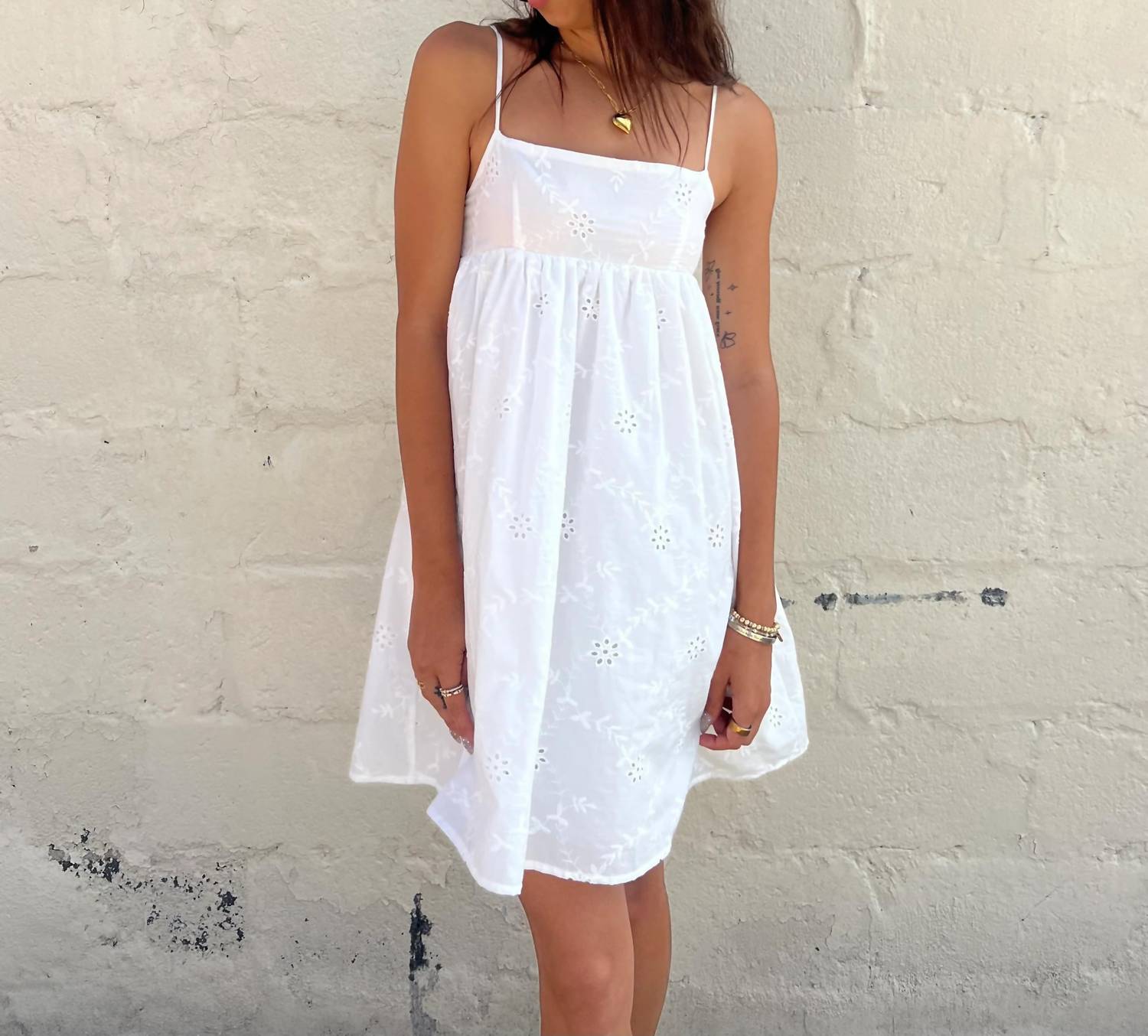 Olivaceous - Halle Gathered Mini Dress