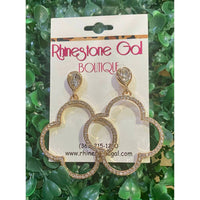 Sophia Collection Women's Jeweled Quatrefoil Dangle Earrings in gold - women's jewelry