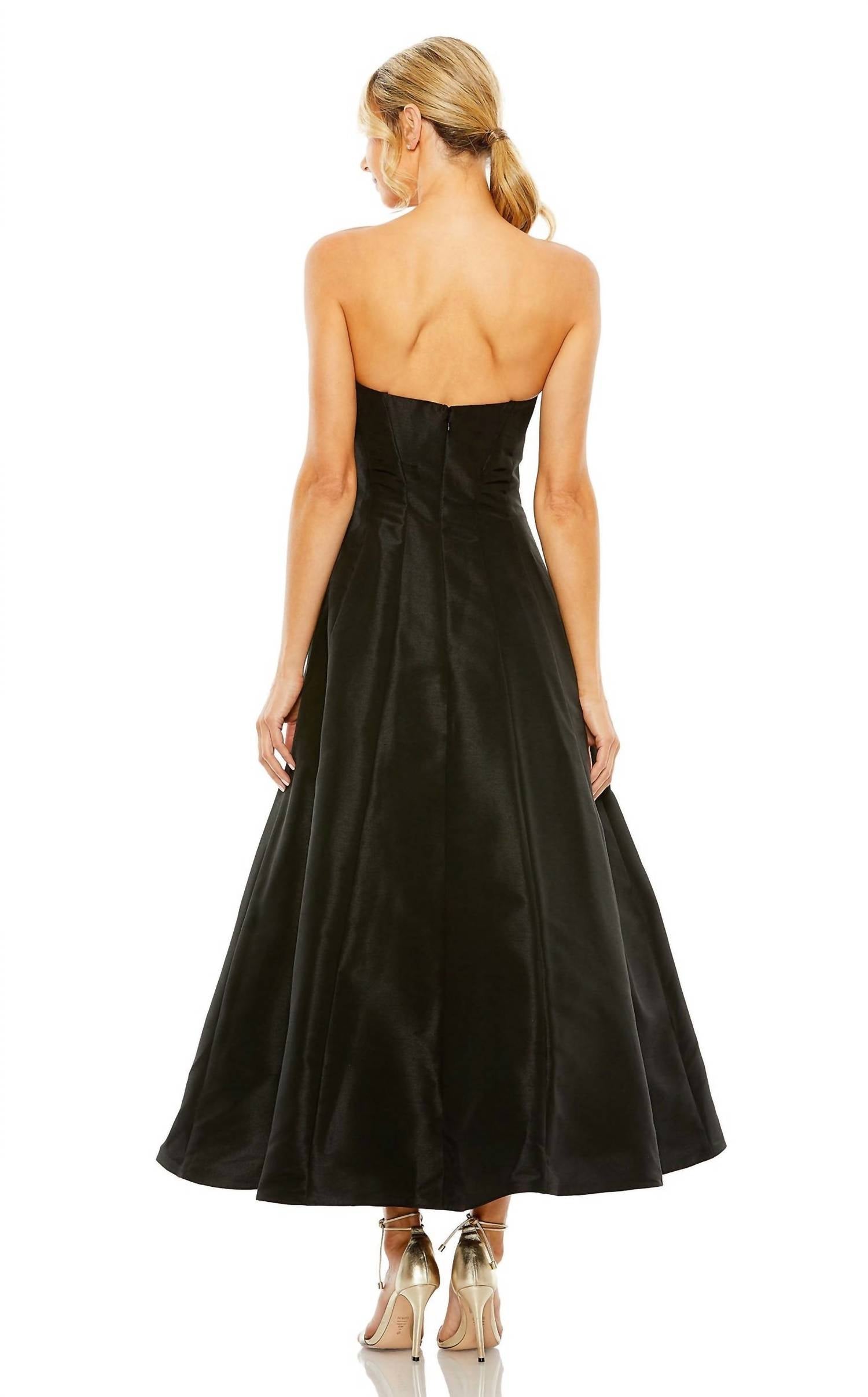 Mac Duggal - Strapless A-line Tea Length Bow Dress Size 6 $398