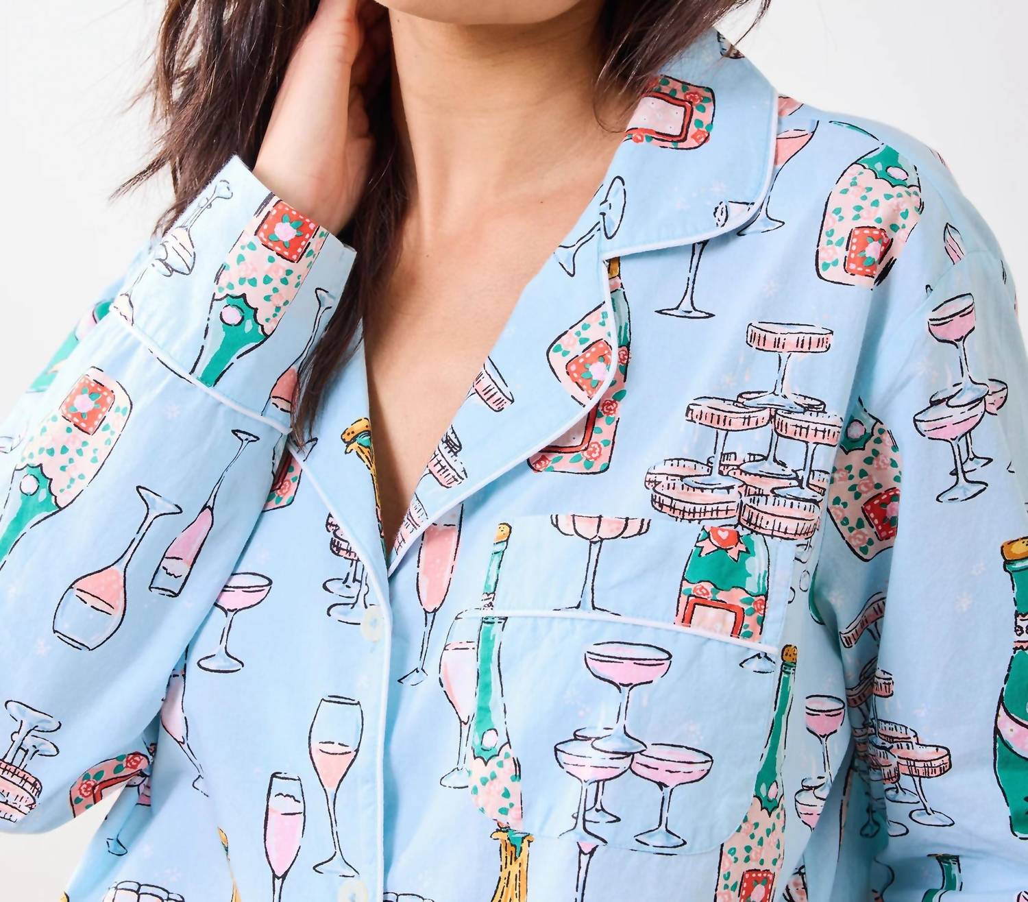 Printfresh - Champagne Tower Long Pajama Set