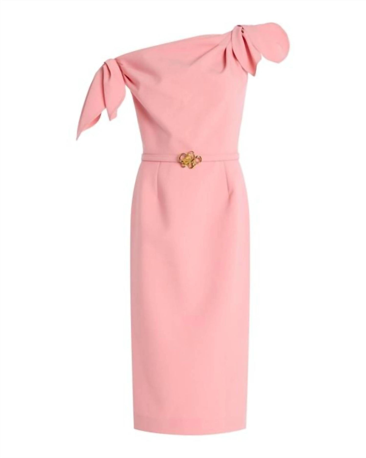 Oscar De La Renta - Women's Asymmetric Knotted Wool-blend Midi Dress