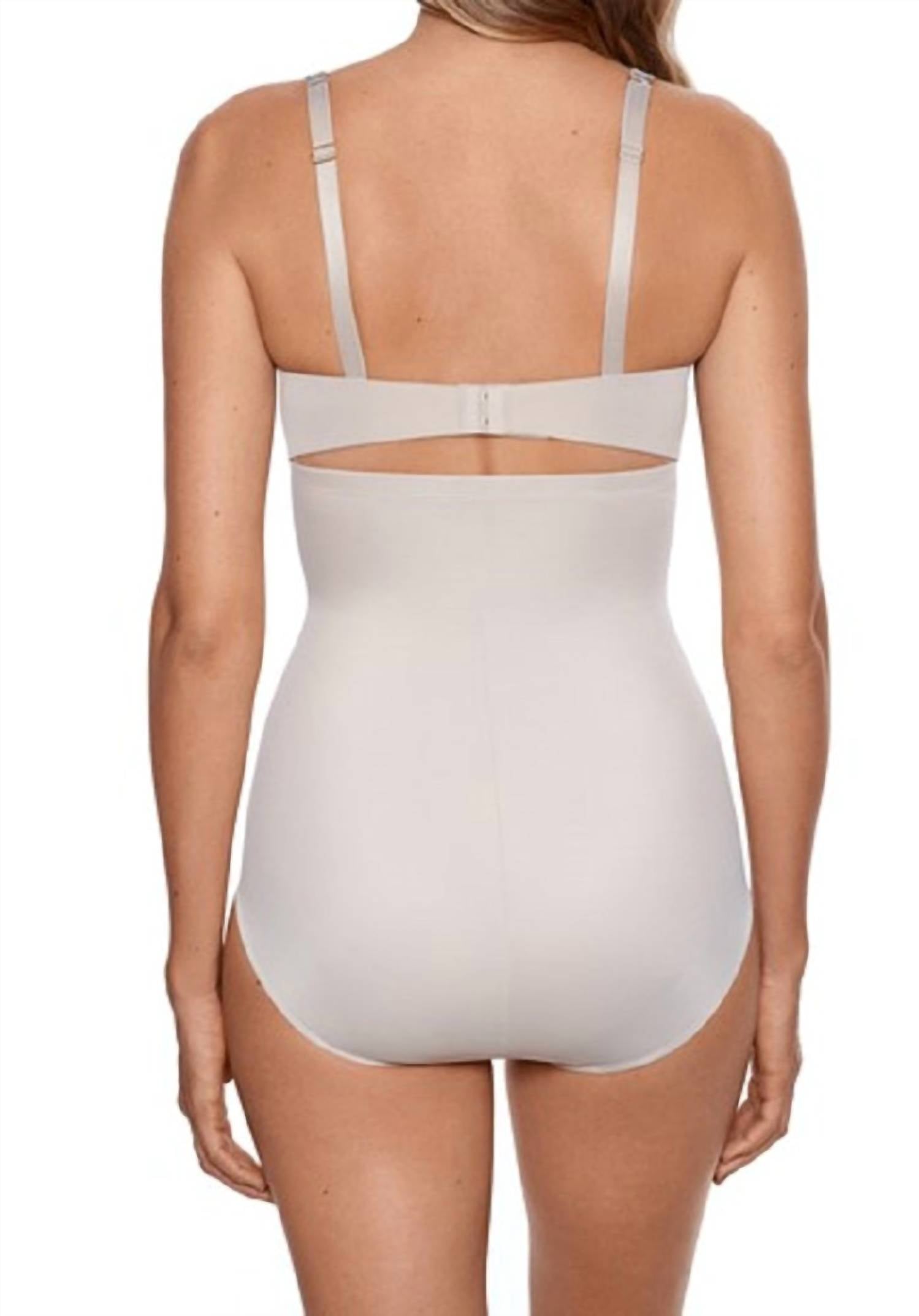 Miraclesuit Modern Miracle Lycra Fitsense Hi-waist Brief in beige - women's intimate - detail view
