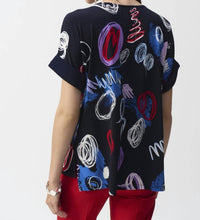 Joseph Ribkoff - Abstract Boat Neck Top